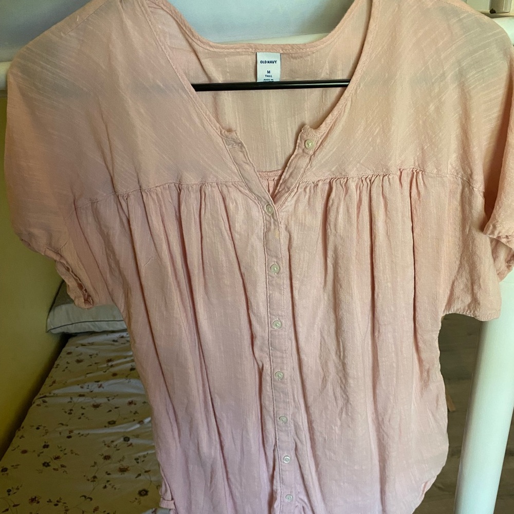 Peach/pink button down